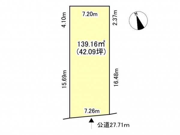 藤沢市鵠沼海岸、土地の間取り画像です