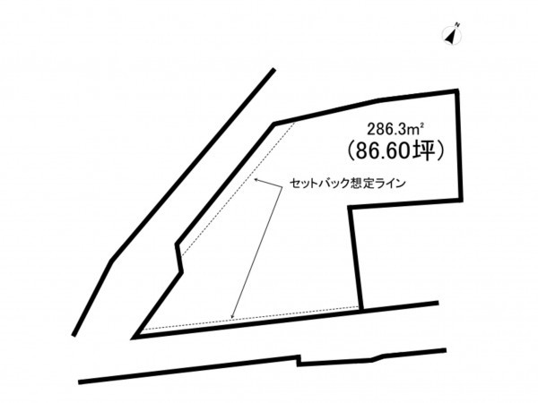 藤沢市鵠沼松が岡、土地の間取り画像です