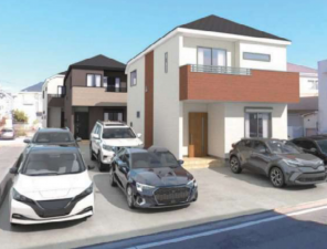 藤沢市辻堂太平台、新築一戸建ての完成予想図（外観）画像です