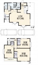 藤沢市鵠沼藤が谷、中古一戸建ての間取り画像です