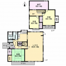 藤沢市大庭、中古一戸建ての間取り画像です