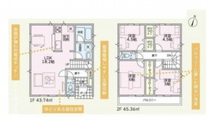 藤沢市善行、新築一戸建ての間取り画像です