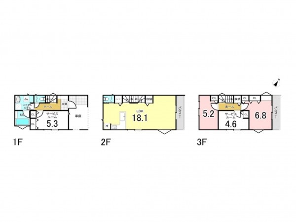 藤沢市善行、新築一戸建ての間取り画像です