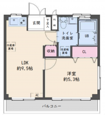 藤沢市善行、中古マンションの間取り画像です