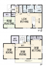 藤沢市善行、中古一戸建ての間取り画像です
