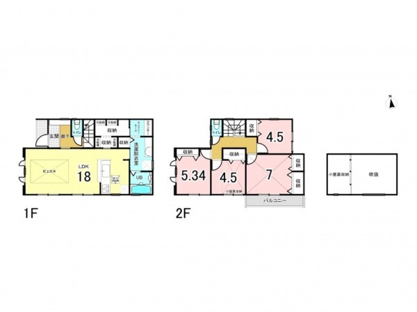 藤沢市羽鳥、新築一戸建ての間取り画像です