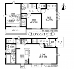 藤沢市善行、新築一戸建ての間取り画像です