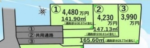 藤沢市鵠沼海岸、土地の間取り画像です