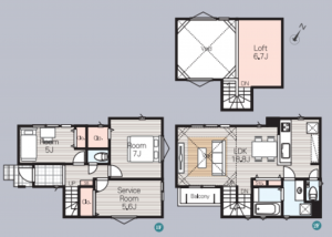 藤沢市辻堂東海岸、新築一戸建ての間取り画像です