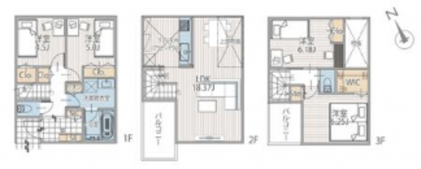 藤沢市鵠沼神明、新築一戸建ての間取り画像です