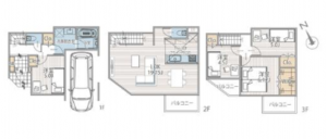 藤沢市鵠沼神明、新築一戸建ての間取り画像です