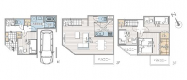 藤沢市鵠沼神明、新築一戸建ての間取り画像です