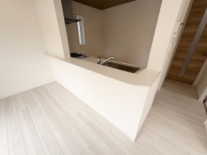 藤沢市大庭、新築一戸建てのキッチン画像です