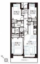 藤沢市片瀬海岸、中古マンションの間取り画像です