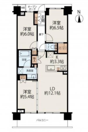 藤沢市辻堂西海岸、中古マンションの間取り画像です