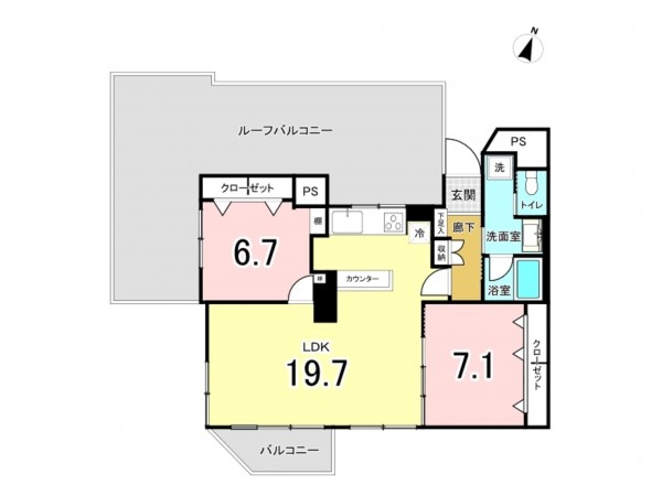 藤沢市鵠沼東、中古マンションの間取り画像です