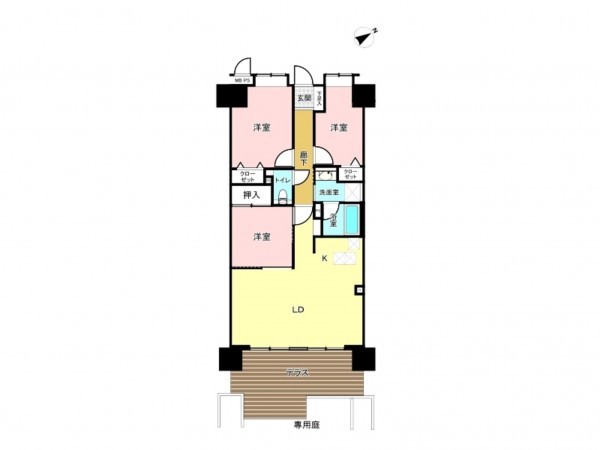 藤沢市片瀬海岸、中古マンションの間取り画像です