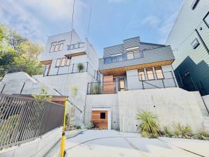 藤沢市片瀬、新築一戸建ての外観画像です