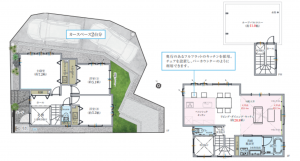 藤沢市片瀬、新築一戸建ての間取り画像です
