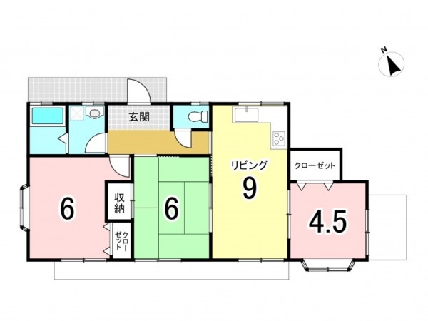 藤沢市大鋸、中古一戸建ての間取り画像です