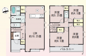 藤沢市鵠沼海岸、新築一戸建ての間取り画像です