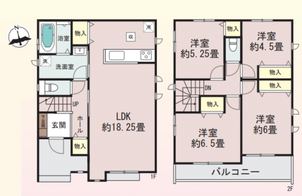 藤沢市鵠沼海岸、新築一戸建ての間取り画像です