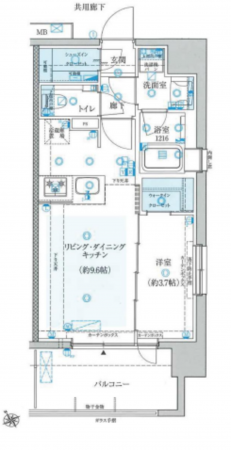 藤沢市藤沢、中古マンションの間取り画像です