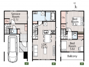 藤沢市宮前、新築一戸建ての間取り画像です