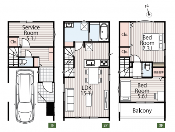 藤沢市宮前、新築一戸建ての間取り画像です