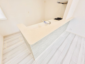 藤沢市鵠沼海岸、新築一戸建てのキッチン画像です