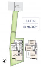 藤沢市鵠沼海岸、中古一戸建ての間取り画像です