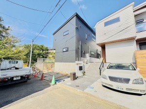 藤沢市亀井野、新築一戸建ての外観画像です