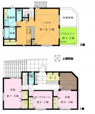 藤沢市亀井野、新築一戸建ての間取り画像です