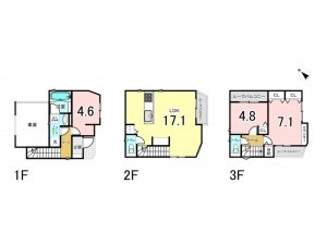 藤沢市片瀬、新築一戸建ての間取り画像です