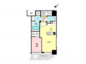 藤沢市鵠沼橘、中古マンションの間取り画像です