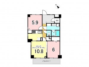 藤沢市白旗、中古マンションの間取り画像です