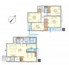藤沢市善行、新築一戸建ての間取り画像です