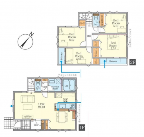 藤沢市善行、新築一戸建ての間取り画像です