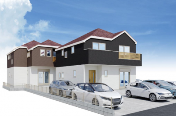 藤沢市善行、新築一戸建ての完成予想図（外観）画像です