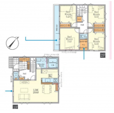 藤沢市善行、新築一戸建ての間取り画像です