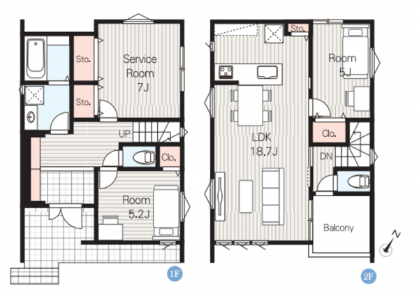 藤沢市辻堂東海岸、新築一戸建ての間取り画像です