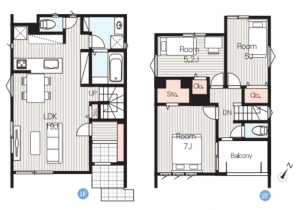 藤沢市辻堂東海岸、新築一戸建ての間取り画像です