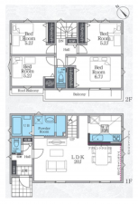 藤沢市本藤沢、新築一戸建ての間取り画像です