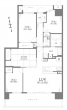 藤沢市稲荷、中古マンションの間取り画像です