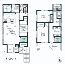 藤沢市大庭、中古一戸建ての間取り画像です