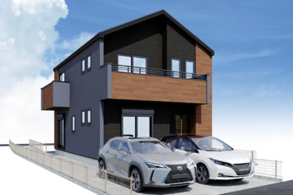 藤沢市大庭、新築一戸建ての完成予想図（外観）画像です