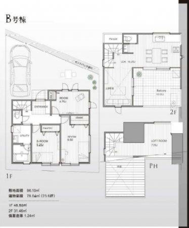 藤沢市鵠沼橘、新築一戸建ての間取り画像です