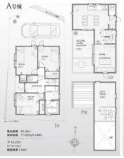 藤沢市鵠沼橘、新築一戸建ての間取り画像です