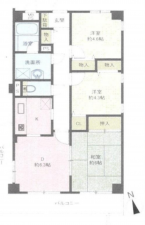 藤沢市白旗、中古マンションの間取り画像です