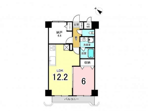 藤沢市片瀬海岸、中古マンションの間取り画像です